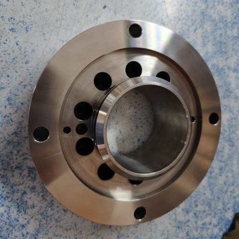 Close-up of a machined metal component